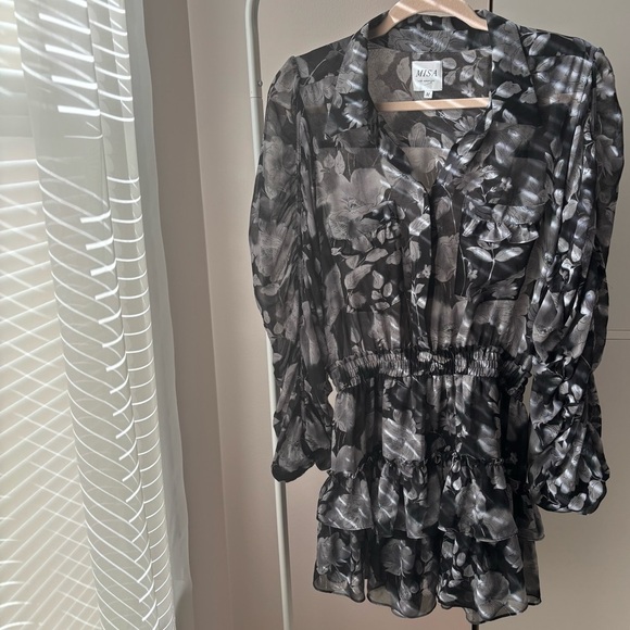 MISA Los Angeles Adora Black Gray White Color Dress Size M - Picture 3 of 3